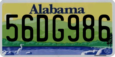 AL license plate 56DG986