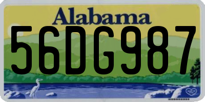 AL license plate 56DG987