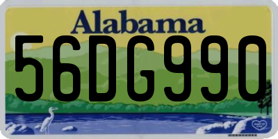AL license plate 56DG990