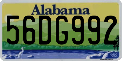 AL license plate 56DG992