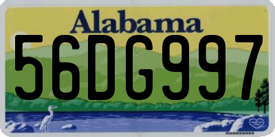 AL license plate 56DG997