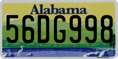 AL license plate 56DG998