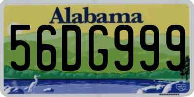 AL license plate 56DG999