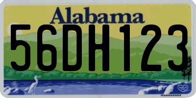 AL license plate 56DH123