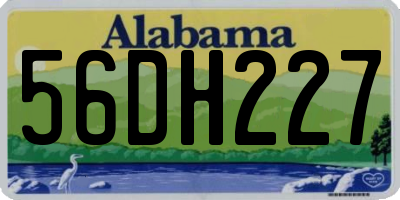 AL license plate 56DH227