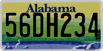 AL license plate 56DH234