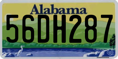 AL license plate 56DH287