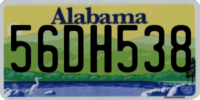 AL license plate 56DH538