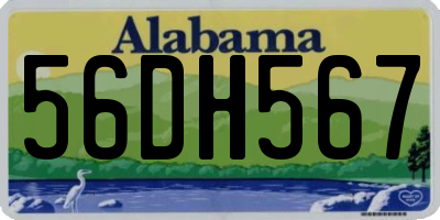 AL license plate 56DH567