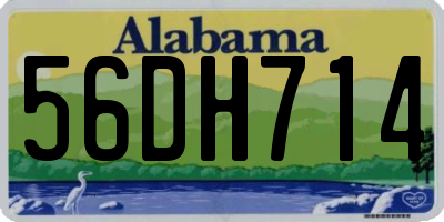 AL license plate 56DH714