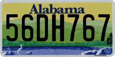 AL license plate 56DH767