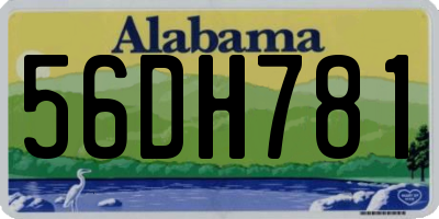 AL license plate 56DH781