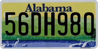 AL license plate 56DH980