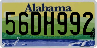 AL license plate 56DH992