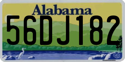 AL license plate 56DJ182