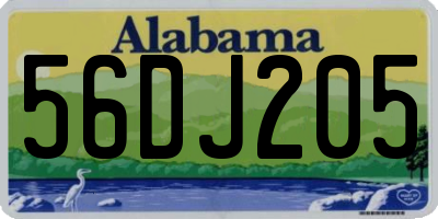 AL license plate 56DJ205