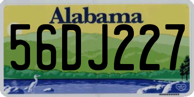AL license plate 56DJ227
