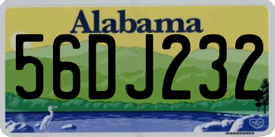 AL license plate 56DJ232
