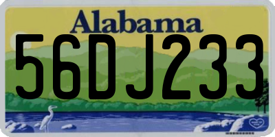AL license plate 56DJ233