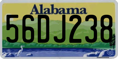 AL license plate 56DJ238