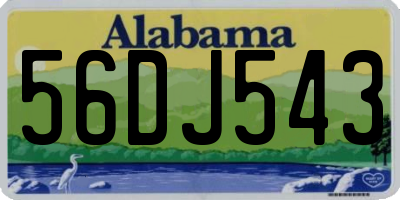 AL license plate 56DJ543