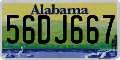AL license plate 56DJ667