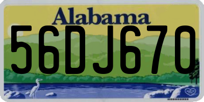 AL license plate 56DJ670