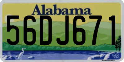 AL license plate 56DJ671