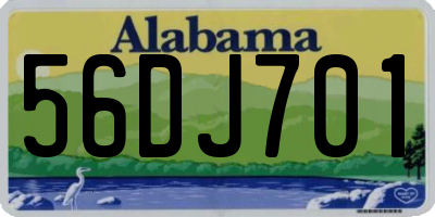 AL license plate 56DJ701