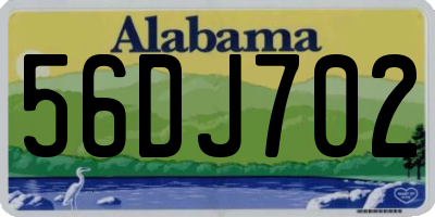 AL license plate 56DJ702