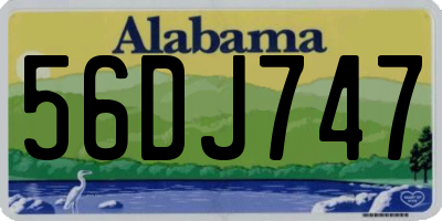 AL license plate 56DJ747
