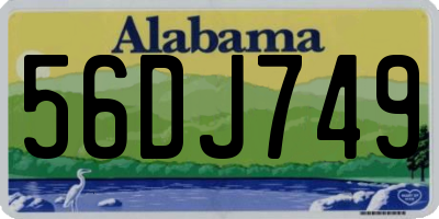 AL license plate 56DJ749