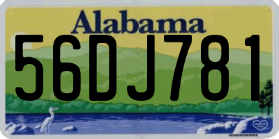 AL license plate 56DJ781