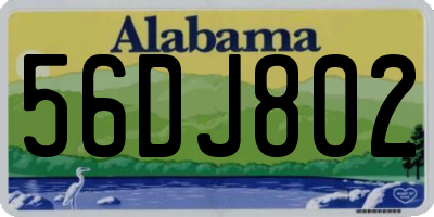 AL license plate 56DJ802