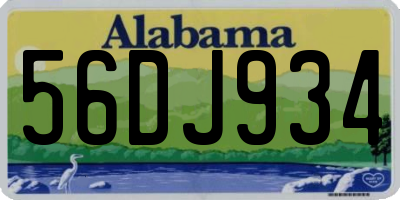 AL license plate 56DJ934