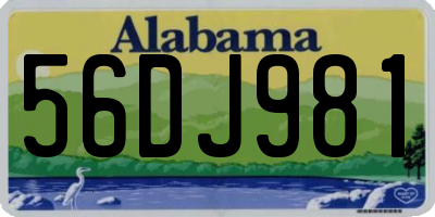 AL license plate 56DJ981