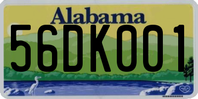 AL license plate 56DK001