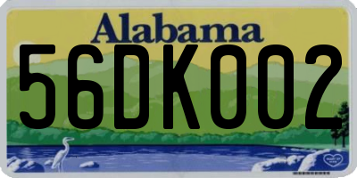 AL license plate 56DK002