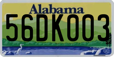 AL license plate 56DK003