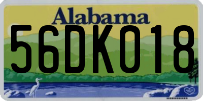 AL license plate 56DK018