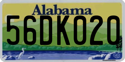 AL license plate 56DK020