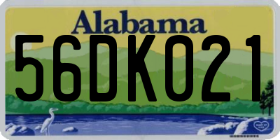 AL license plate 56DK021