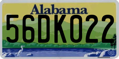 AL license plate 56DK022