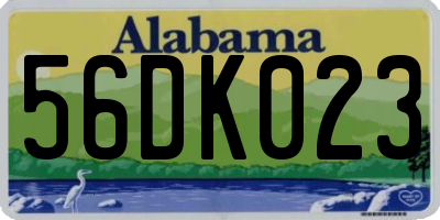 AL license plate 56DK023