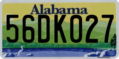 AL license plate 56DK027
