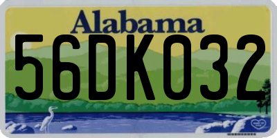 AL license plate 56DK032