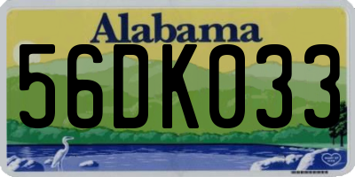 AL license plate 56DK033