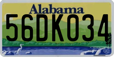 AL license plate 56DK034