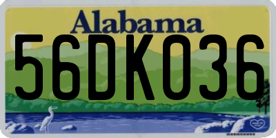 AL license plate 56DK036