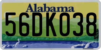 AL license plate 56DK038